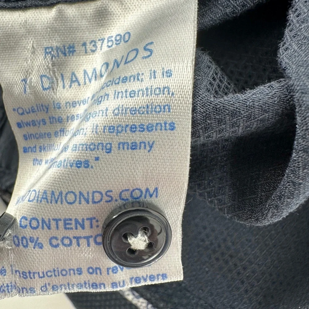 7 DIAMONDS Mens XL Dark Blue Textured Dress‎ Shirt Long Sleeve Button Up
